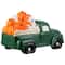 9.5" LED Lighted Green Ceramic Truck Hauling Pumpkins Autumn Harvest Decoration